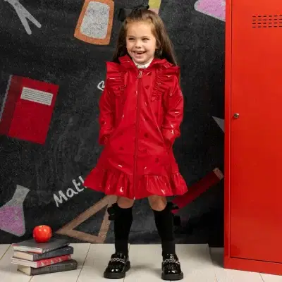 Adee Stella red raincoat