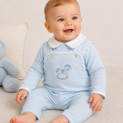 Mintini rocking horse dungaree set