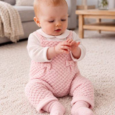Tutto Piccolo pink mock dungaree 2449