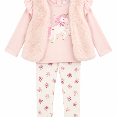 Unicorn set with fur gilet
