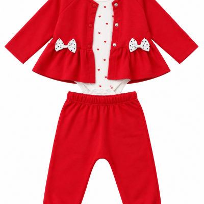 Red 3 piece baby set