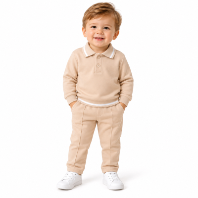 Visara beige polo set